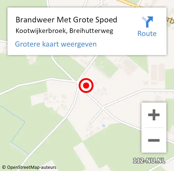 Locatie op kaart van de 112 melding: Brandweer Met Grote Spoed Naar Kootwijkerbroek, Breihutterweg op 27 oktober 2021 18:13