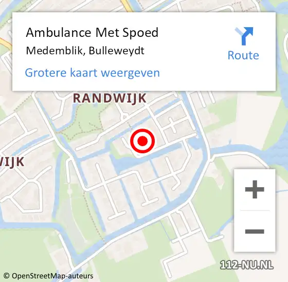 Locatie op kaart van de 112 melding: Ambulance Met Spoed Naar Medemblik, Bulleweydt op 27 oktober 2021 18:43