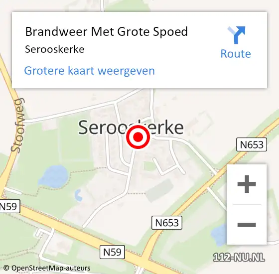 Locatie op kaart van de 112 melding: Brandweer Met Grote Spoed Naar Serooskerke op 27 oktober 2021 19:12