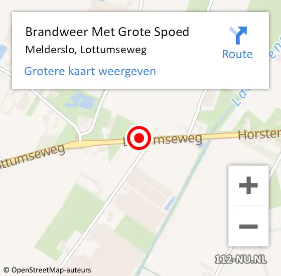 Locatie op kaart van de 112 melding: Brandweer Met Grote Spoed Naar Melderslo, Lottumseweg op 27 oktober 2021 19:35