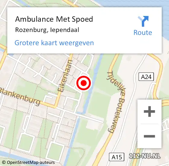 Locatie op kaart van de 112 melding: Ambulance Met Spoed Naar Rozenburg, Iependaal op 27 oktober 2021 20:41