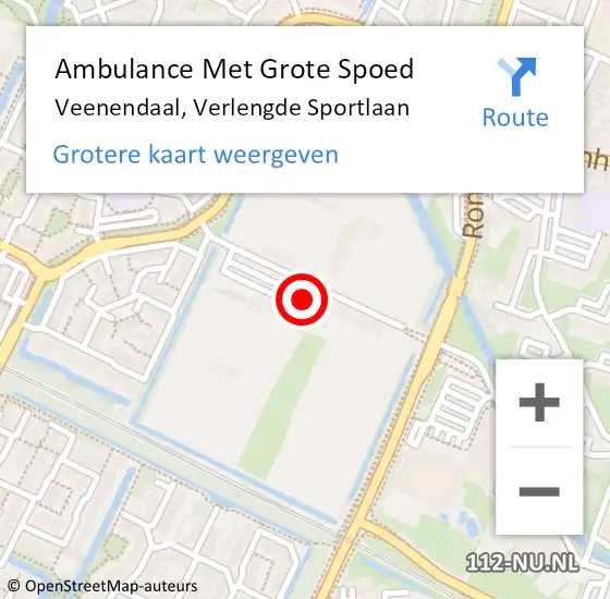 Locatie op kaart van de 112 melding: Ambulance Met Grote Spoed Naar Veenendaal, Verlengde Sportlaan op 27 oktober 2021 21:53