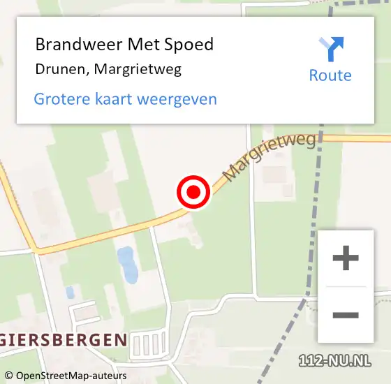 Locatie op kaart van de 112 melding: Brandweer Met Spoed Naar Drunen, Margrietweg op 27 oktober 2021 23:02