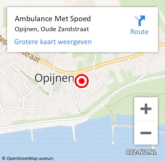 Locatie op kaart van de 112 melding: Ambulance Met Spoed Naar Opijnen, Oude Zandstraat op 28 oktober 2021 06:58