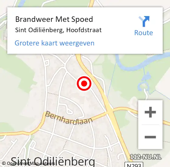 Locatie op kaart van de 112 melding: Brandweer Met Spoed Naar Sint Odiliënberg, Hoofdstraat op 28 oktober 2021 07:01