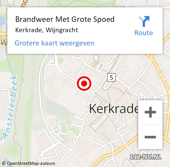 Locatie op kaart van de 112 melding: Brandweer Met Grote Spoed Naar Kerkrade, Wijngracht op 28 oktober 2021 08:14