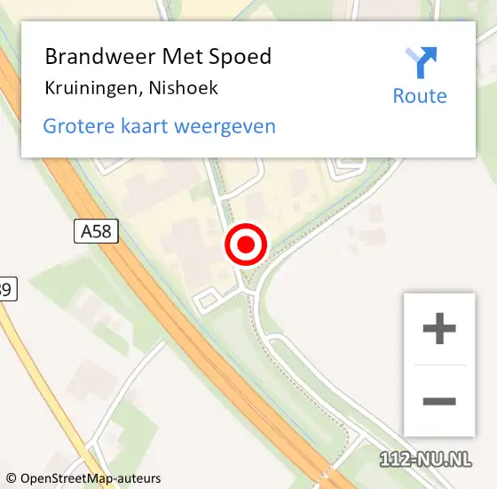 Locatie op kaart van de 112 melding: Brandweer Met Spoed Naar Kruiningen, Nishoek op 27 juni 2014 12:49