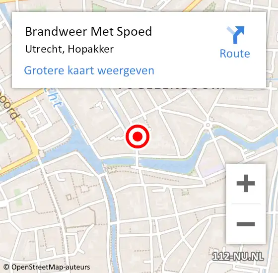 Locatie op kaart van de 112 melding: Brandweer Met Spoed Naar Utrecht, Hopakker op 28 oktober 2021 09:26
