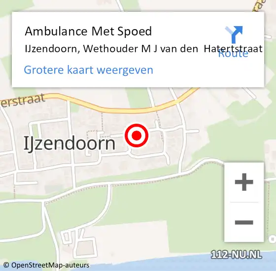 Locatie op kaart van de 112 melding: Ambulance Met Spoed Naar IJzendoorn, Wethouder M J van den  Hatertstraat op 28 oktober 2021 09:30