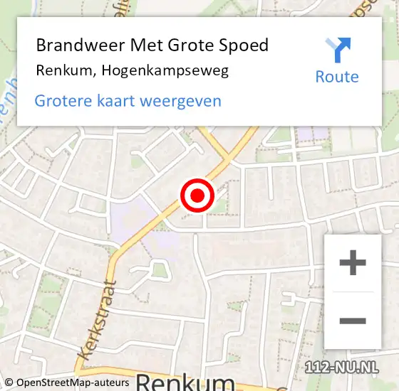 Locatie op kaart van de 112 melding: Brandweer Met Grote Spoed Naar Renkum, Hogenkampseweg op 28 oktober 2021 09:50