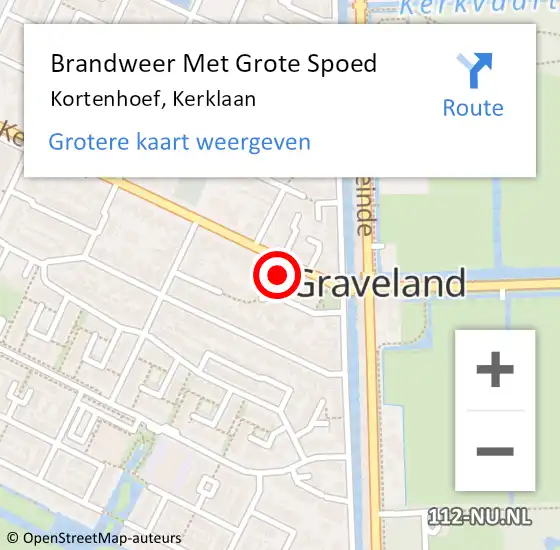 Locatie op kaart van de 112 melding: Brandweer Met Grote Spoed Naar Kortenhoef, Kerklaan op 28 oktober 2021 10:52