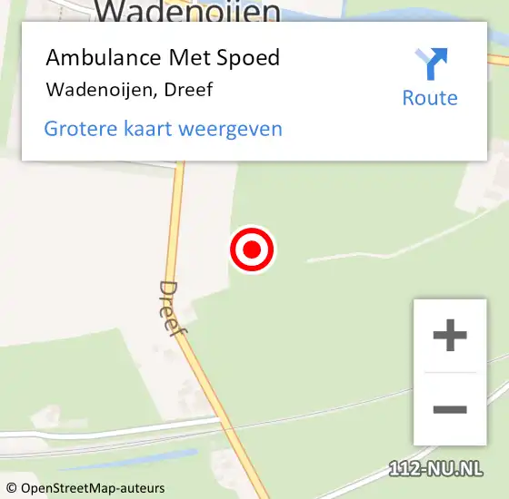 Locatie op kaart van de 112 melding: Ambulance Met Spoed Naar Wadenoijen, Dreef op 28 oktober 2021 11:09