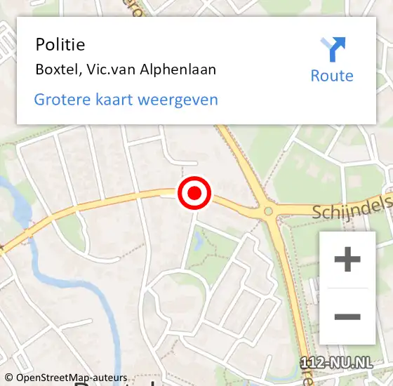 Locatie op kaart van de 112 melding: Politie Boxtel, Vic.van Alphenlaan op 28 oktober 2021 11:51