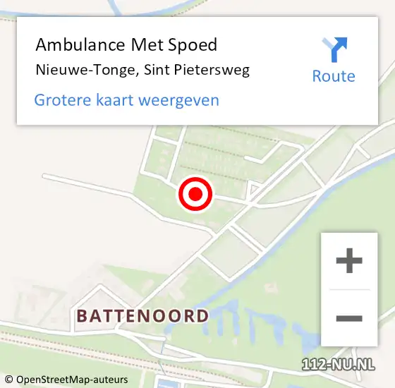 Locatie op kaart van de 112 melding: Ambulance Met Spoed Naar Nieuwe-Tonge, Sint Pietersweg op 28 oktober 2021 12:16