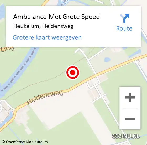 Locatie op kaart van de 112 melding: Ambulance Met Grote Spoed Naar Heukelum, Heidensweg op 28 oktober 2021 12:19