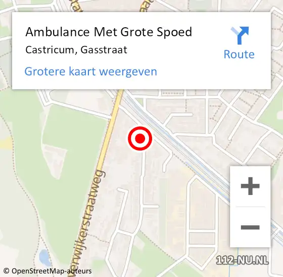 Locatie op kaart van de 112 melding: Ambulance Met Grote Spoed Naar Castricum, Gasstraat op 28 oktober 2021 12:57