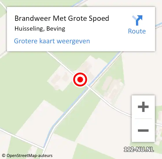 Locatie op kaart van de 112 melding: Brandweer Met Grote Spoed Naar Huisseling, Beving op 28 oktober 2021 13:40