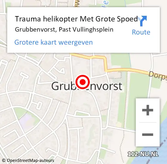 Locatie op kaart van de 112 melding: Trauma helikopter Met Grote Spoed Naar Grubbenvorst, Past Vullinghsplein op 28 oktober 2021 13:41