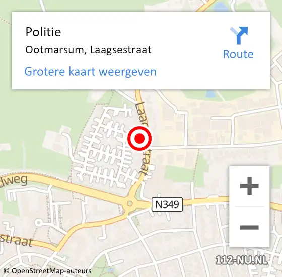 Locatie op kaart van de 112 melding: Politie Ootmarsum, Laagsestraat op 28 oktober 2021 14:18