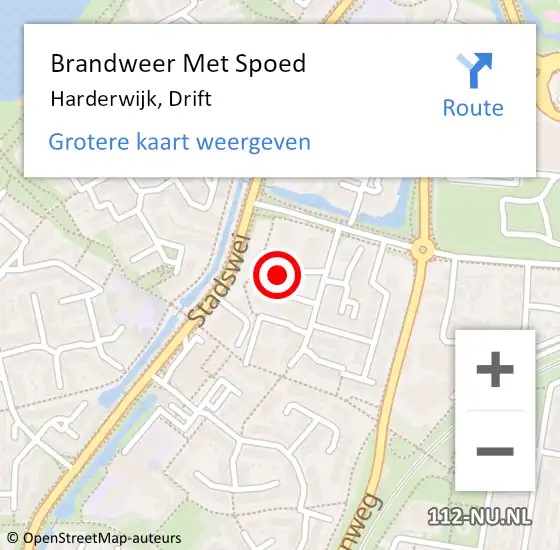 Locatie op kaart van de 112 melding: Brandweer Met Spoed Naar Harderwijk, Drift op 28 oktober 2021 14:47