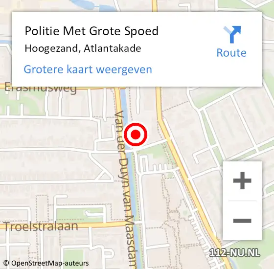 Locatie op kaart van de 112 melding: Politie Met Grote Spoed Naar Hoogezand, Atlantakade op 28 oktober 2021 15:01