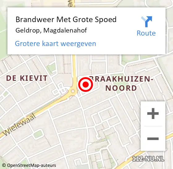 Locatie op kaart van de 112 melding: Brandweer Met Grote Spoed Naar Geldrop, Magdalenahof op 28 oktober 2021 15:29