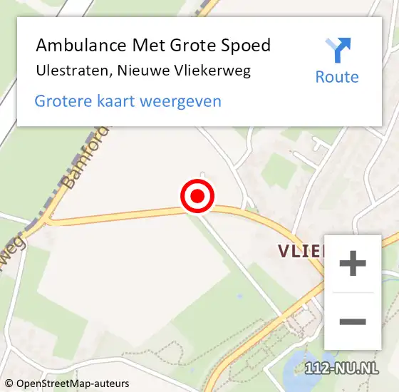 Locatie op kaart van de 112 melding: Ambulance Met Grote Spoed Naar Ulestraten, Nieuwe Vliekerweg op 27 juni 2014 13:30