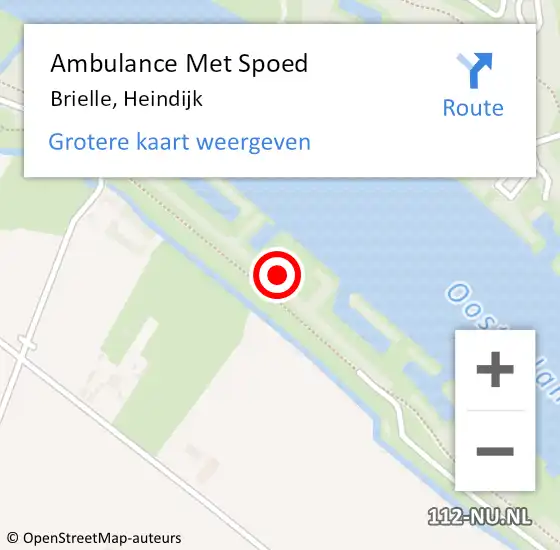 Locatie op kaart van de 112 melding: Ambulance Met Spoed Naar Brielle, Heindijk op 28 oktober 2021 16:21