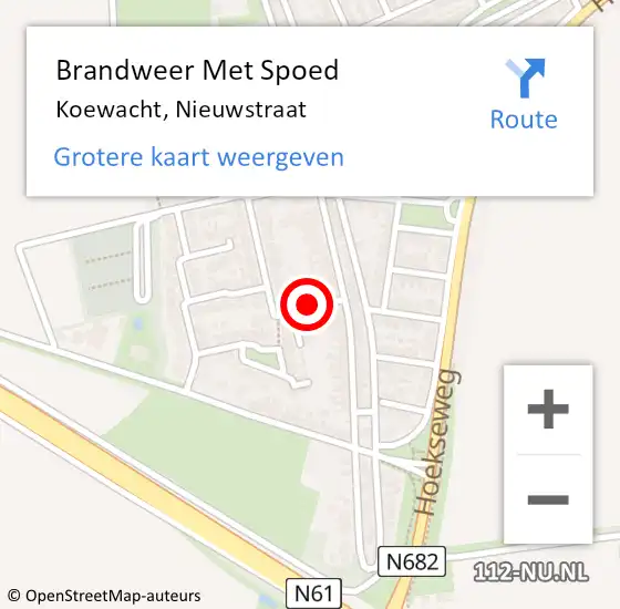 Locatie op kaart van de 112 melding: Brandweer Met Spoed Naar Hoek, Nieuwstraat op 28 oktober 2021 16:26