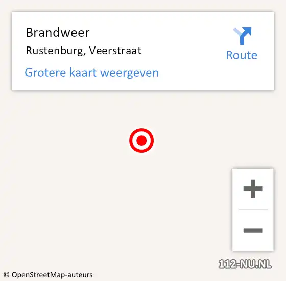 Locatie op kaart van de 112 melding: Brandweer Rustenburg, Veerstraat op 27 juni 2014 13:34