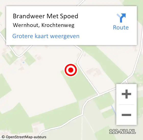 Locatie op kaart van de 112 melding: Brandweer Met Spoed Naar Wernhout, Krochtenweg op 28 oktober 2021 16:54