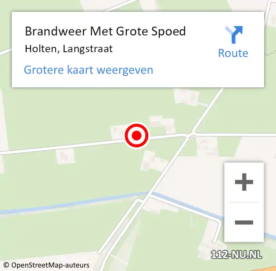 Locatie op kaart van de 112 melding: Brandweer Met Grote Spoed Naar Holten, Langstraat op 28 oktober 2021 17:05