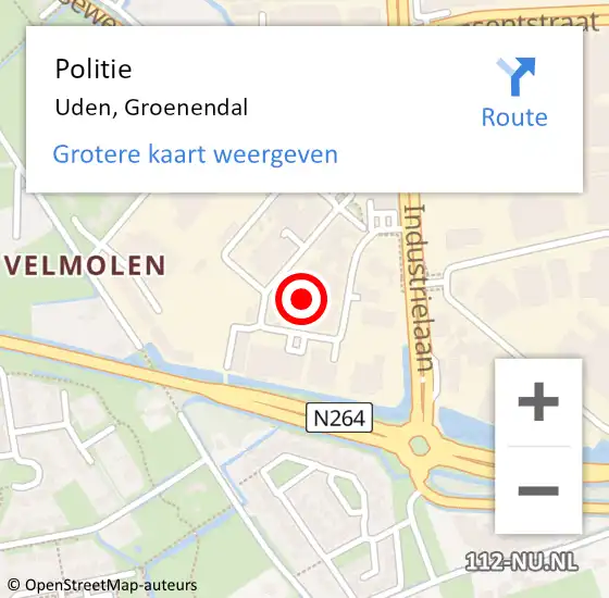 Locatie op kaart van de 112 melding: Politie Uden, Groenendal op 28 oktober 2021 17:23