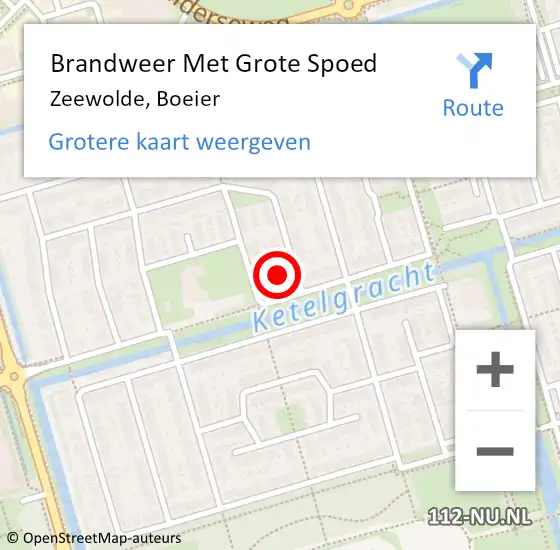 Locatie op kaart van de 112 melding: Brandweer Met Grote Spoed Naar Zeewolde, Boeier op 28 oktober 2021 17:24