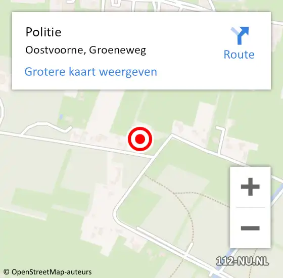 Locatie op kaart van de 112 melding: Politie Oostvoorne, Groeneweg op 28 oktober 2021 17:26