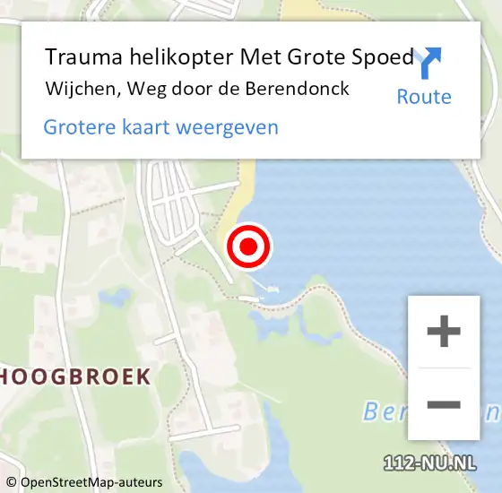 Locatie op kaart van de 112 melding: Trauma helikopter Met Grote Spoed Naar Wijchen, Weg door de Berendonck op 28 oktober 2021 17:41