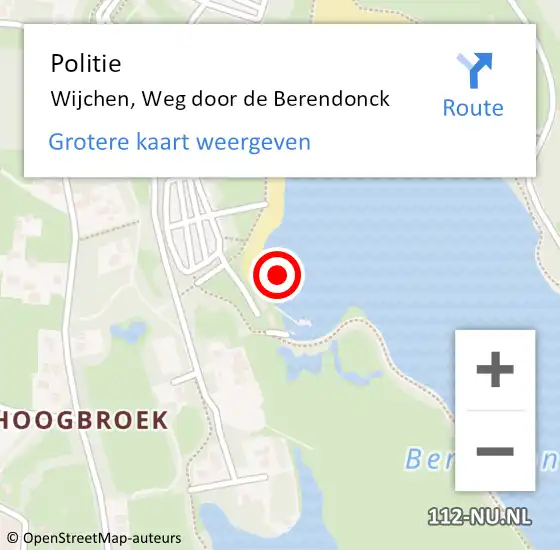 Locatie op kaart van de 112 melding: Politie Wijchen, Weg door de Berendonck op 28 oktober 2021 17:46