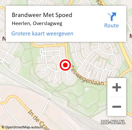 Locatie op kaart van de 112 melding: Brandweer Met Spoed Naar Heerlen, Overslagweg op 28 oktober 2021 18:07