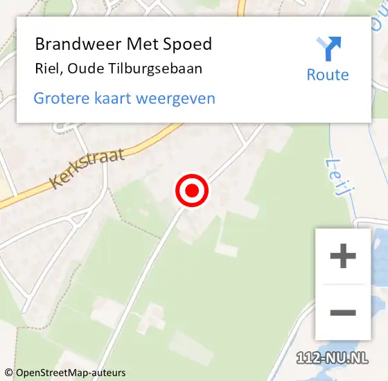 Locatie op kaart van de 112 melding: Brandweer Met Spoed Naar Riel, Oude Tilburgsebaan op 27 juni 2014 13:43