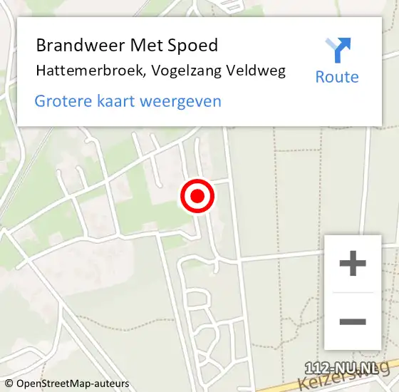 Locatie op kaart van de 112 melding: Brandweer Met Spoed Naar Hattemerbroek, Vogelzang Veldweg op 28 oktober 2021 19:18
