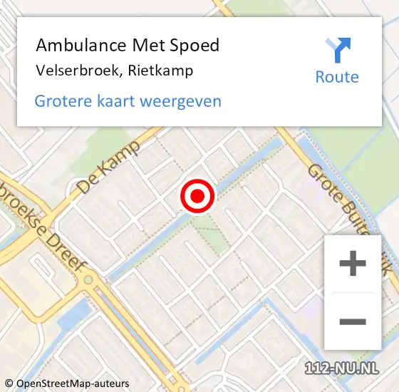 Locatie op kaart van de 112 melding: Ambulance Met Spoed Naar Velserbroek, Rietkamp op 28 oktober 2021 19:24