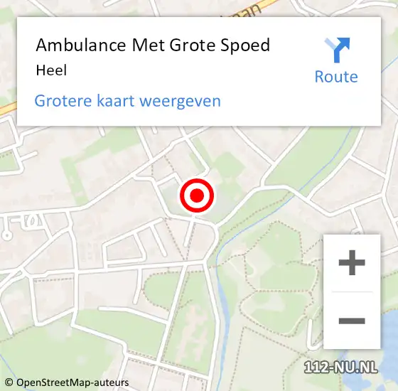 Locatie op kaart van de 112 melding: Ambulance Met Grote Spoed Naar Heel op 28 oktober 2021 19:52