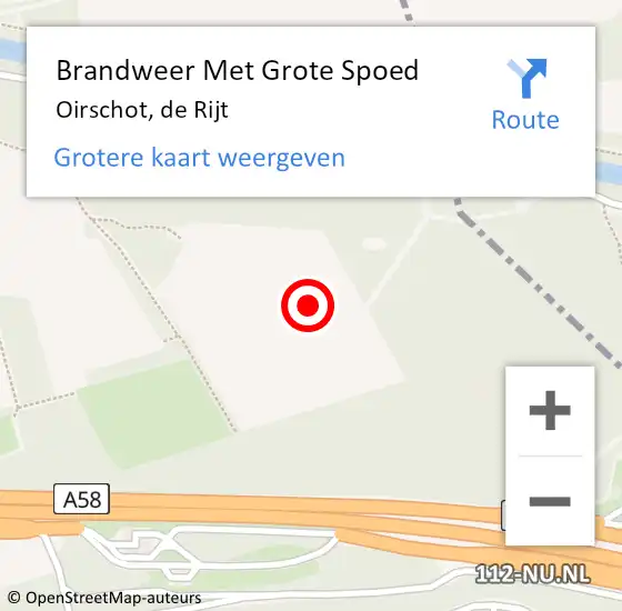 Locatie op kaart van de 112 melding: Brandweer Met Grote Spoed Naar Oirschot, de Rijt op 28 oktober 2021 20:04