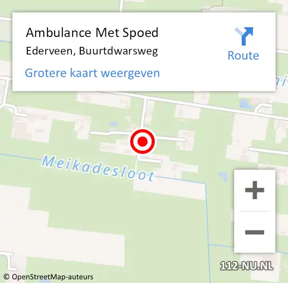 Locatie op kaart van de 112 melding: Ambulance Met Spoed Naar Ederveen, Buurtdwarsweg op 28 oktober 2021 20:15