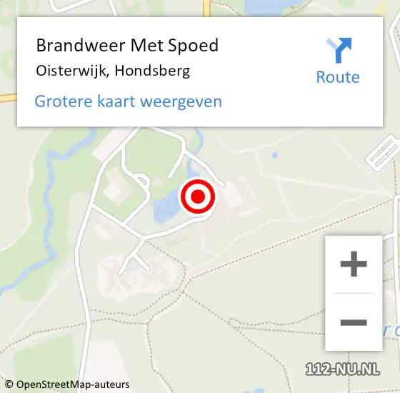 Locatie op kaart van de 112 melding: Brandweer Met Spoed Naar Oisterwijk, Hondsberg op 28 oktober 2021 20:55