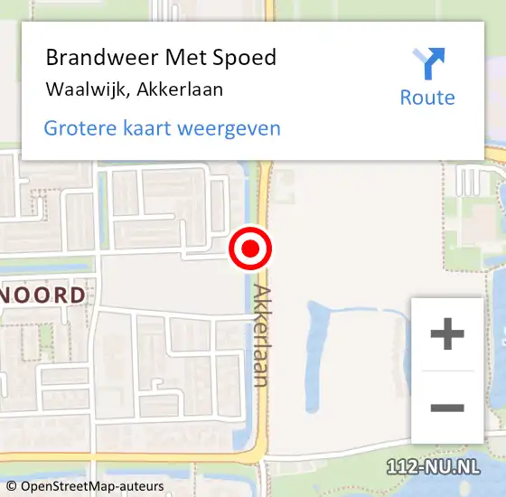 Locatie op kaart van de 112 melding: Brandweer Met Spoed Naar Waalwijk, Akkerlaan op 28 oktober 2021 23:27