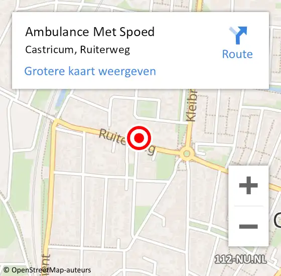 Locatie op kaart van de 112 melding: Ambulance Met Spoed Naar Castricum, Ruiterweg op 29 oktober 2021 00:08