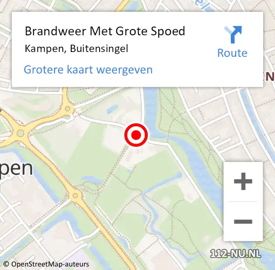 Locatie op kaart van de 112 melding: Brandweer Met Grote Spoed Naar Kampen, Buitensingel op 29 oktober 2021 01:37