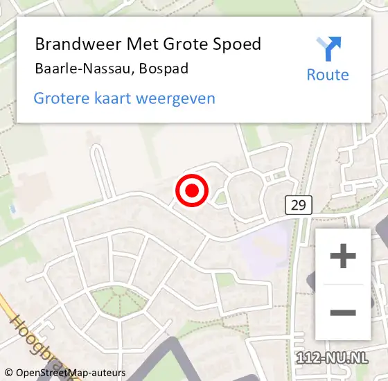 Locatie op kaart van de 112 melding: Brandweer Met Grote Spoed Naar Baarle-Nassau, Bospad op 29 oktober 2021 02:22