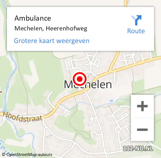 Locatie op kaart van de 112 melding: Ambulance Mechelen, Heerenhofweg op 27 juni 2014 14:14